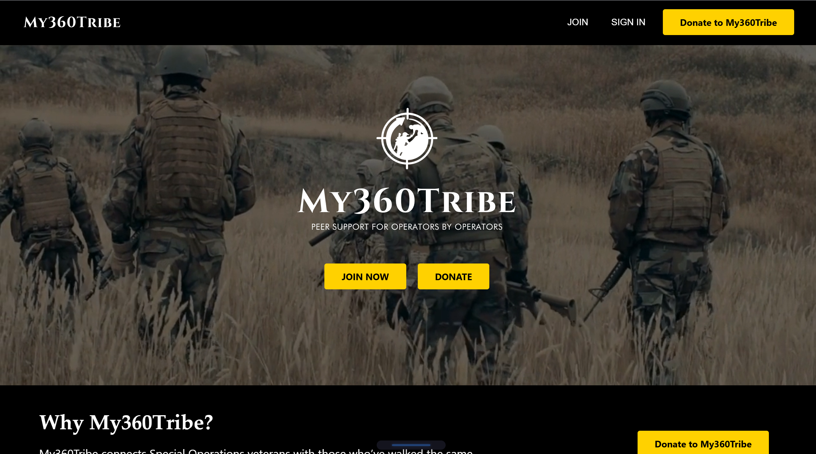 My360Tribe public website and membership portal landing page