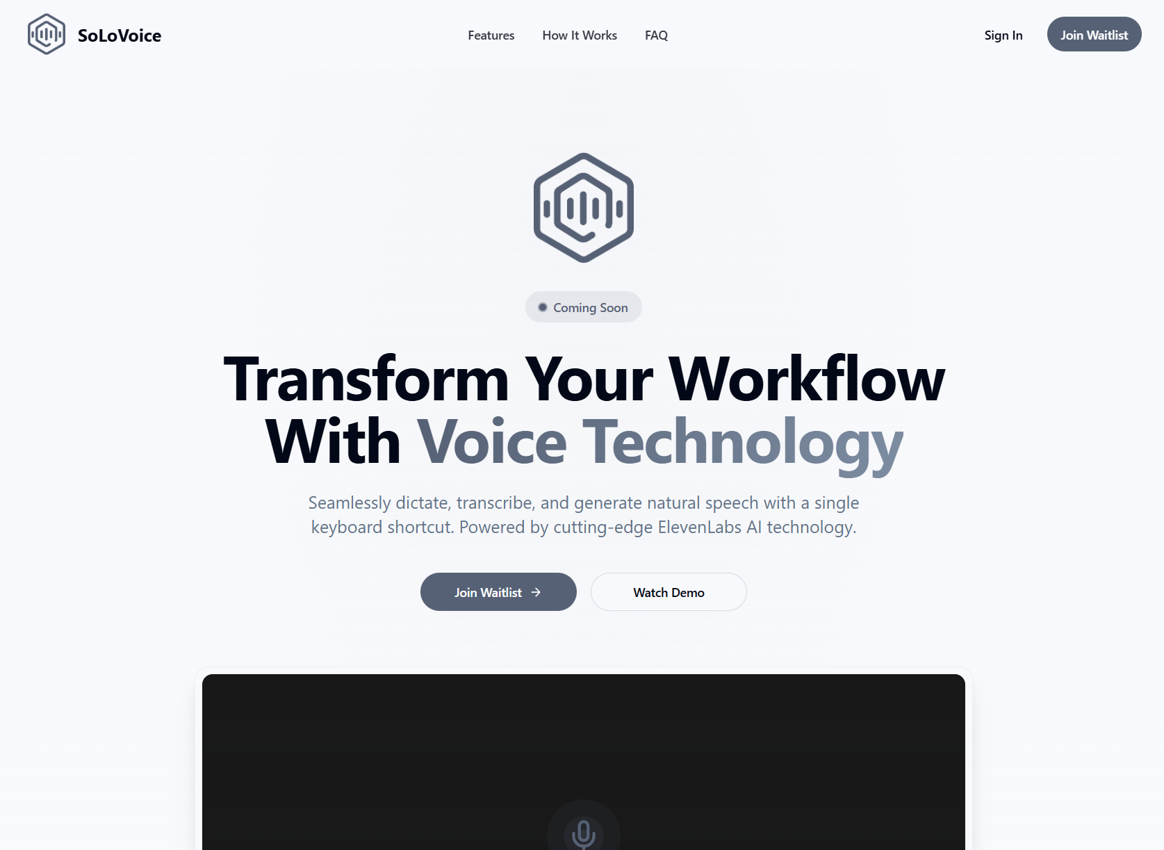 SoLoVoice desktop dashboard